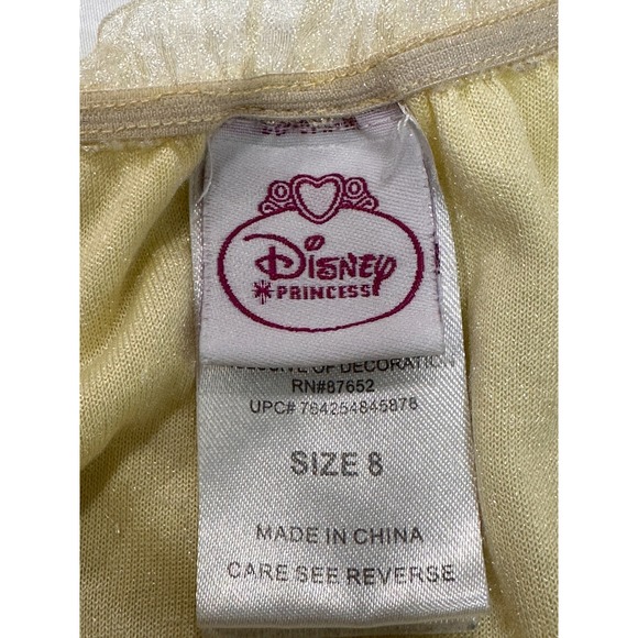 Disney Princess Belle Nightgown Girls Size 8 Yellow Velvet Beauty and the Beast - Picture 4 of 7